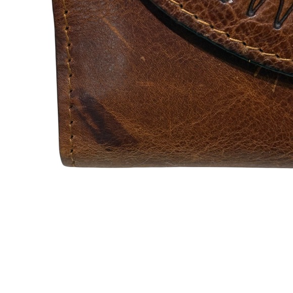 Patricia Nash Colli Brown Leather Trifold Tasseled Wallet - Picture 7 of 9